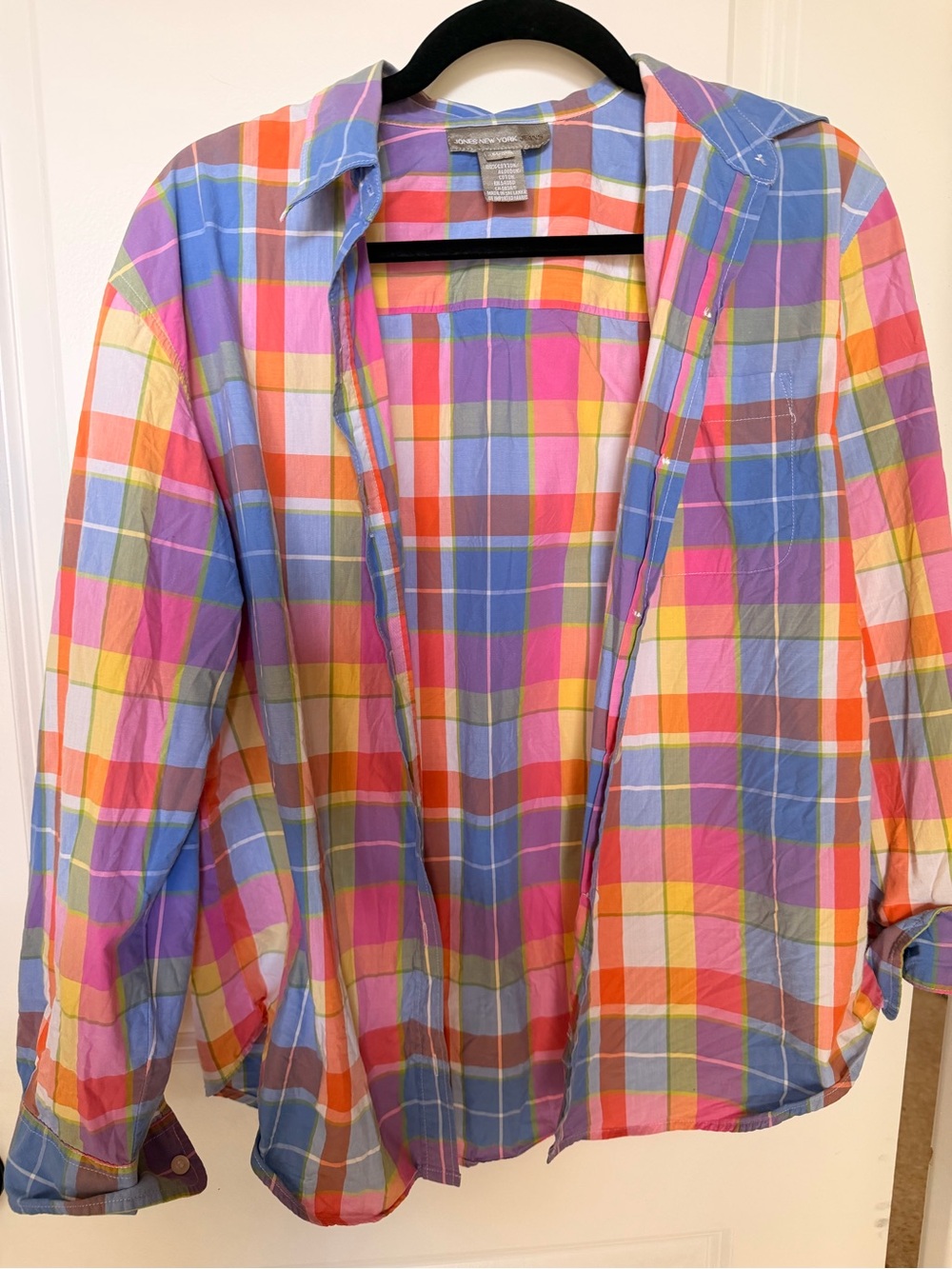 Women’s Multicolor Plaid Button-Up Shirt - Casual Lightweight